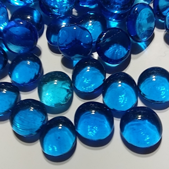2 Lbs Blue mosaic glass gems - Picture 2 of 2
